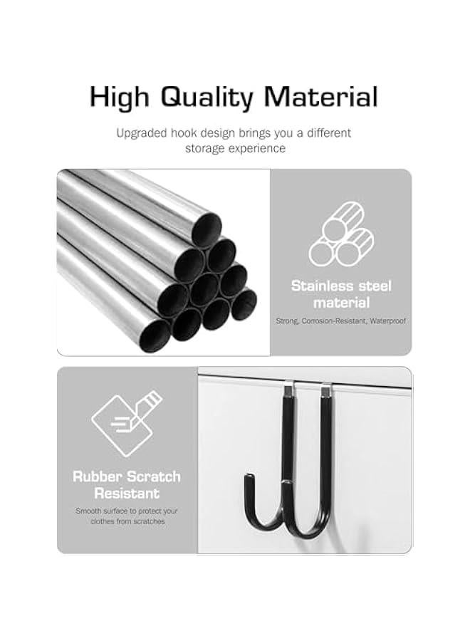 HOOKOR 6 Pack Over The Door Hooks, Hangers Hooks with Rubber Prevent Scratches, Heavy Duty Organizer for Living Room, Bathroom, Bedroom, Kitchen Hanging Clothes, Towels, Hats, Coats - Image 5