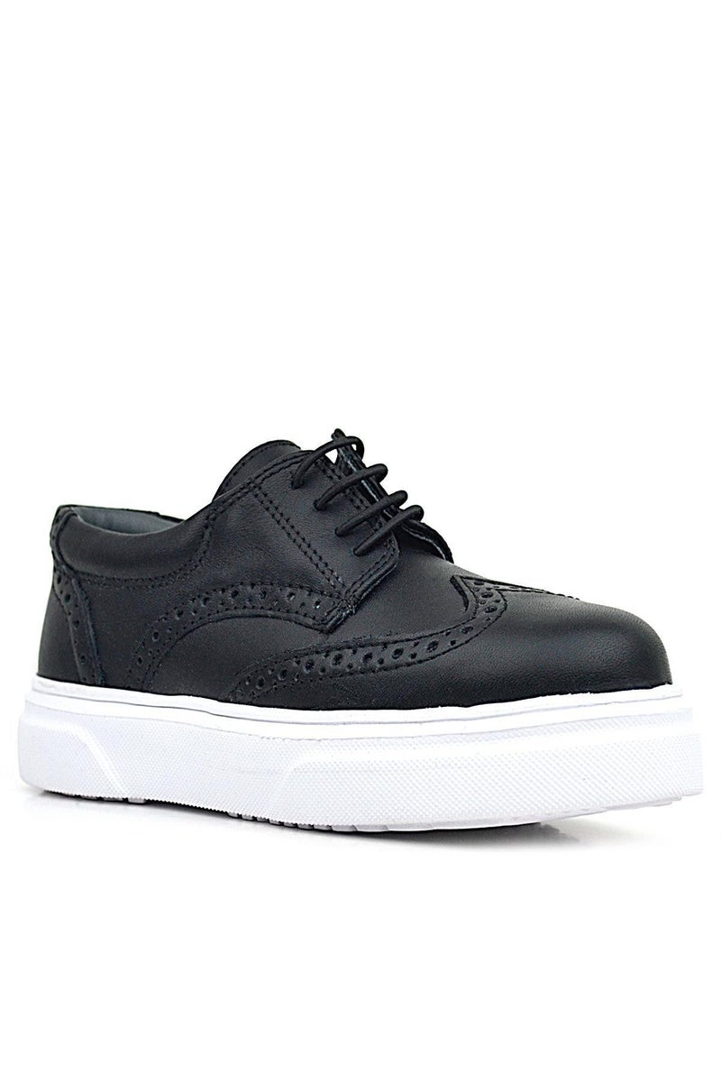 Rakerplus Classic Oxford shoes for children from Raker Plus, made of genuine leather, with a black and white sole. - Image 3