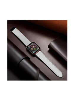 ten.tech TenTech Leather Watch Band for Apple Watch Ultra/Ultra 2, Size 49mm 45mm 44mm 42, Genuine Leather Band with Magnetic Clasp for iWatch Series 9/8/7/6/5/4/3/2/1/ SE – white  - Image 3
