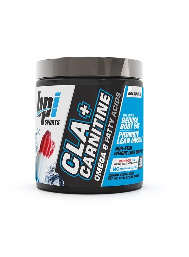 BPI SPORTS CLA + كارنيتين – حمض اللينوليك المترافق – الأداء، العضلات النحيفة – خالي من الكافيين – للرجال والنساء – ثلج قوس قزح – 50 حصة – 12.34 أونصة. - Image 1