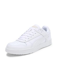 Puma Mens Court Shatter Low White-White-Team Gold Sneaker - 7 UK (39984401)