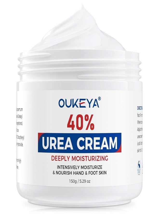 OUKEYA Urea Cream 40 Percent for Feet, Maximum Strength Moisturizer, Intensive Hydrating Foot Cream for Dry Cracked Skin, Softens Rough Heels, Knees & Elbows, 5.29 oz - Image 1