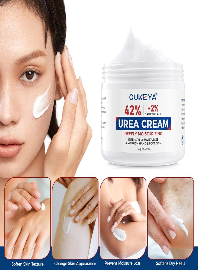 OUKEYA Urea Cream 40 Percent for Feet, Maximum Strength Moisturizer, Intensive Hydrating Foot Cream for Dry Cracked Skin, Softens Rough Heels, Knees & Elbows, 5.29 oz - Image 2