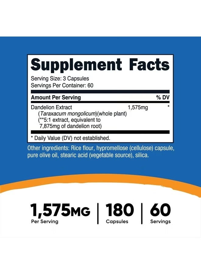 Nutricost, Dandelion Extract, 180 Capsules (525 mg per Capsule) - Image 5