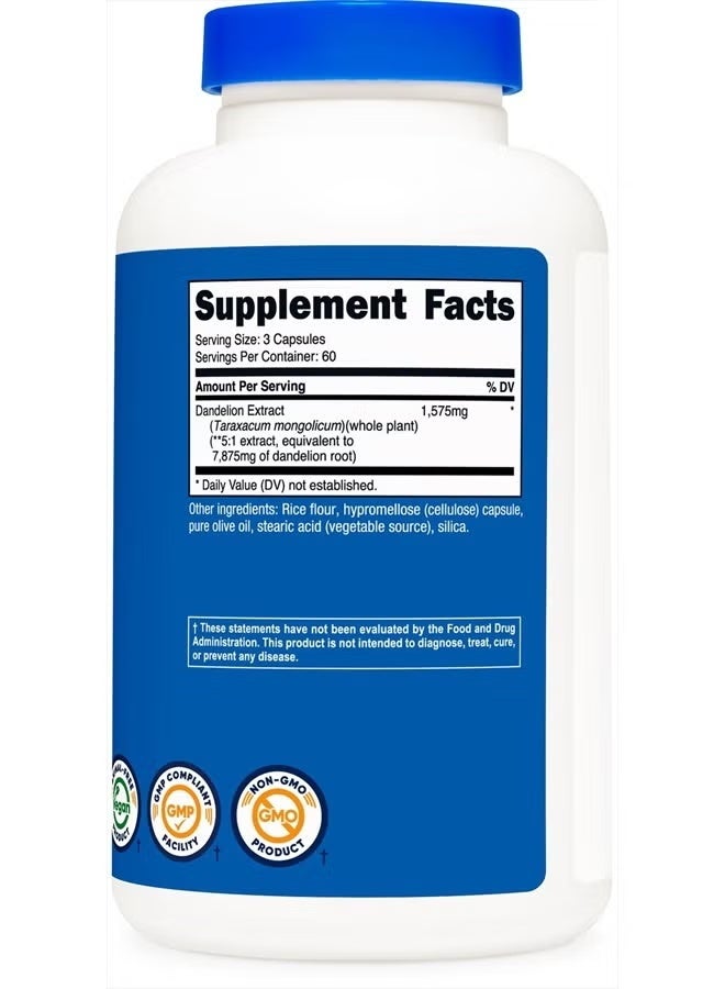 Nutricost, Dandelion Extract, 180 Capsules (525 mg per Capsule) - Image 2