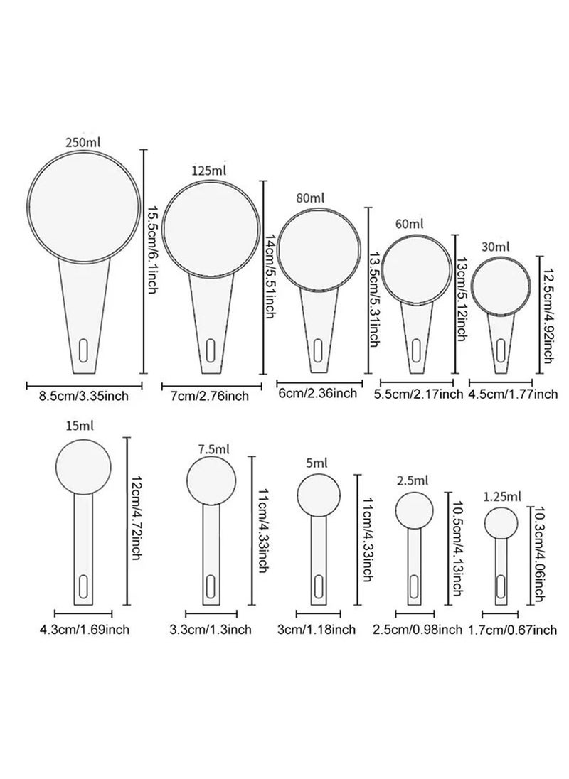 Generic - 10-Piece Plastic Measuring Cups Black - Image 1