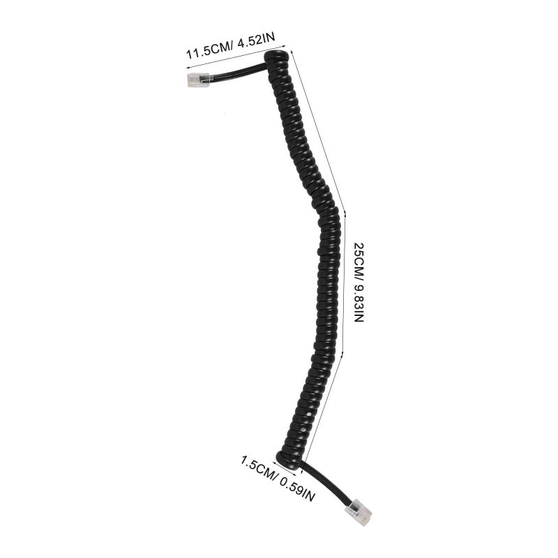 2 Black Coiled Telephone Cord For Desk Phones Home Office - Image 3