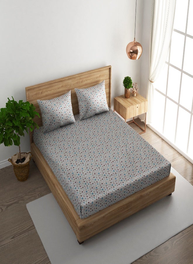 RISHAHOME 3-Piece 180 TC Printed Cotton Bedsheet Set Queen Size – Premium Collection with 2 pillow cases - Image 2