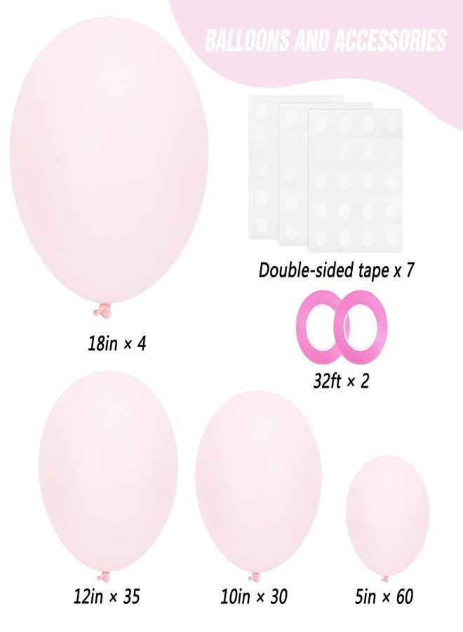 RUBFAC Pale Pink Balloons 129pcs Different Sizes Pack of 18 12 10 5 Inch, Latex Light Baby Pastel Pink Balloon Garland Arch Kit for Baby Shower Engagement Bachelorette Wedding Birthday Party - Image 2