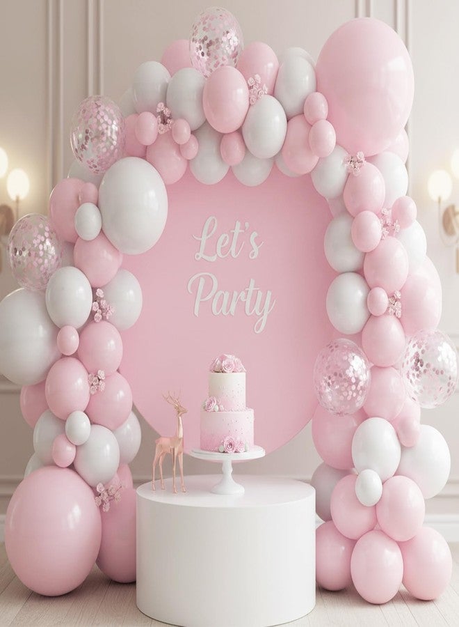 RUBFAC Pale Pink Balloons 129pcs Different Sizes Pack of 18 12 10 5 Inch, Latex Light Baby Pastel Pink Balloon Garland Arch Kit for Baby Shower Engagement Bachelorette Wedding Birthday Party - Image 5