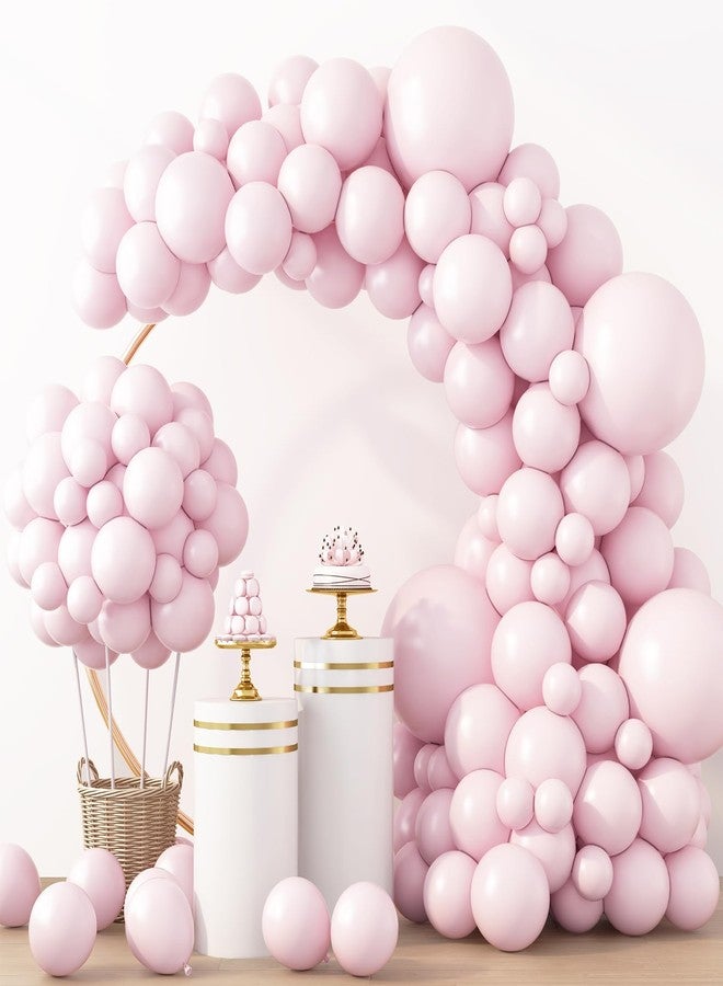 RUBFAC Pale Pink Balloons 129pcs Different Sizes Pack of 18 12 10 5 Inch, Latex Light Baby Pastel Pink Balloon Garland Arch Kit for Baby Shower Engagement Bachelorette Wedding Birthday Party - Image 1