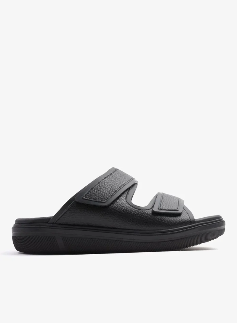 UOMO CAVALIER MENS'S DESIGNER SANDALS WITH STRAP BLACK
