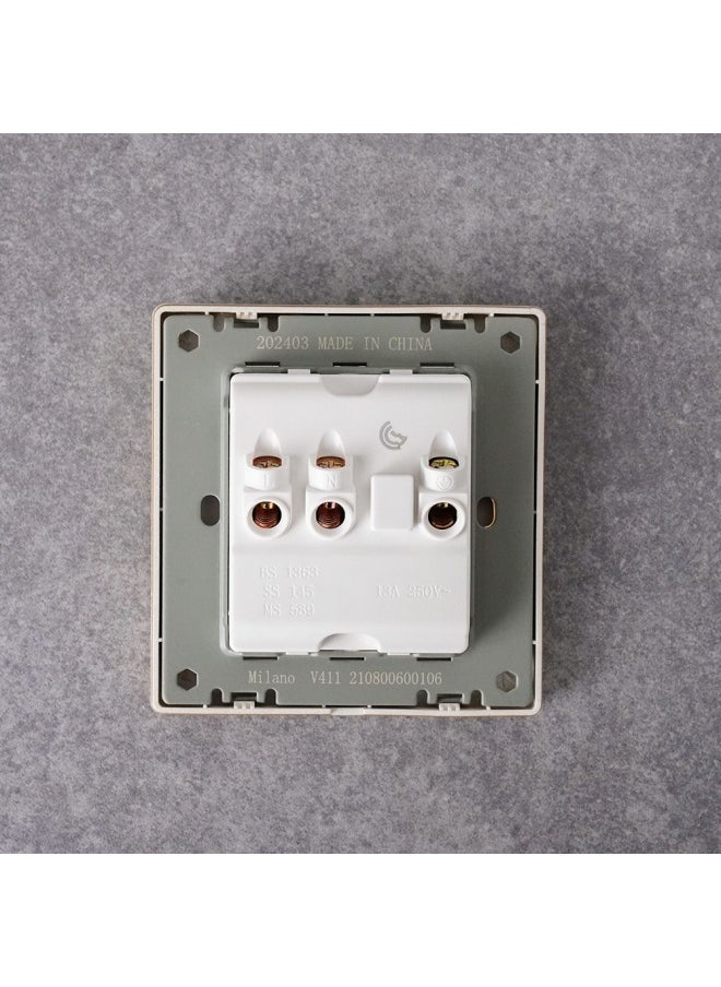DANUBE HOME Milano 13A Socket With Neon For Modern Home Electrical Switches Sockets Outlets For Home Appliances Computers Dp Aura Gld  - Image 2