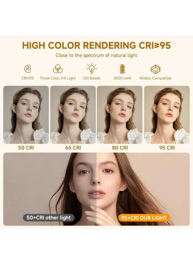 Photography Fill Light 120 LED 3000mAh , Selfie Light USB Rechargeable for Photo & Video with Front Back Clip for Phones Laptops Makeup TikTok Stream - Image 3