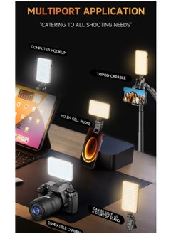 Generic Photography Fill Light 120 LED 3000mAh , Selfie Light USB Rechargeable for Photo & Video with Front Back Clip for Phones Laptops Makeup TikTok Stream  - Image 1