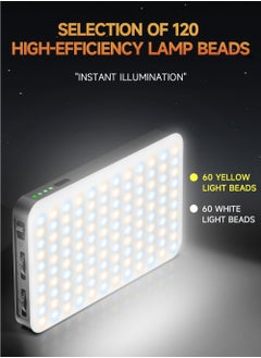 Generic Photography Fill Light 120 LED 3000mAh , Selfie Light USB Rechargeable for Photo & Video with Front Back Clip for Phones Laptops Makeup TikTok Stream  - Image 2