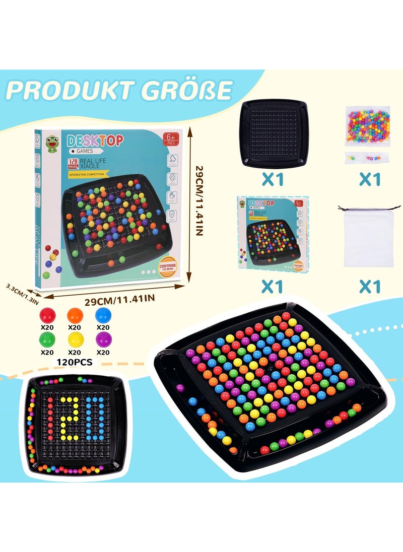 120PCS Strategy Chessboard Game - Dual Duel Edition | Rainbow Ball Strategy Board Game for Kids & Adults | Fun Tabletop Game with 120 Pieces for Challenging Matches