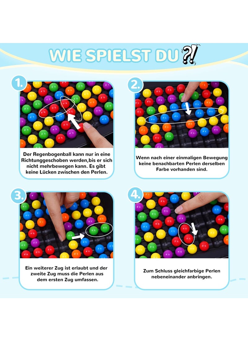 120PCS Strategy Chessboard Game - Dual Duel Edition | Rainbow Ball Strategy Board Game for Kids & Adults | Fun Tabletop Game with 120 Pieces for Challenging Matches