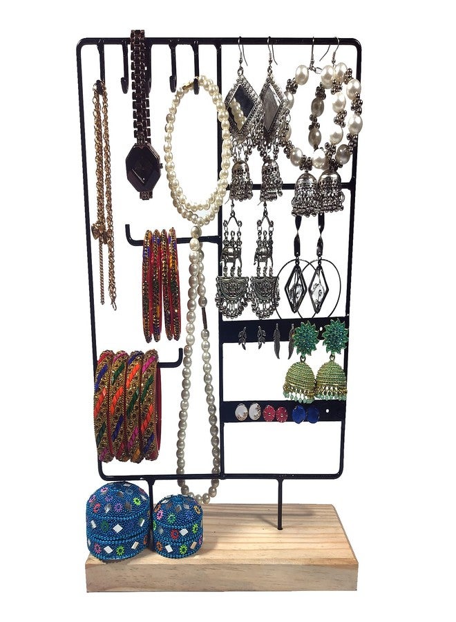 BnoSpace 12 Hole Jewelry Organizer Display Stands Earring Organizer Stand Suitable To Organize Necklace & Bracelets & Earring Holder Jewelry Holder Black - Image 2