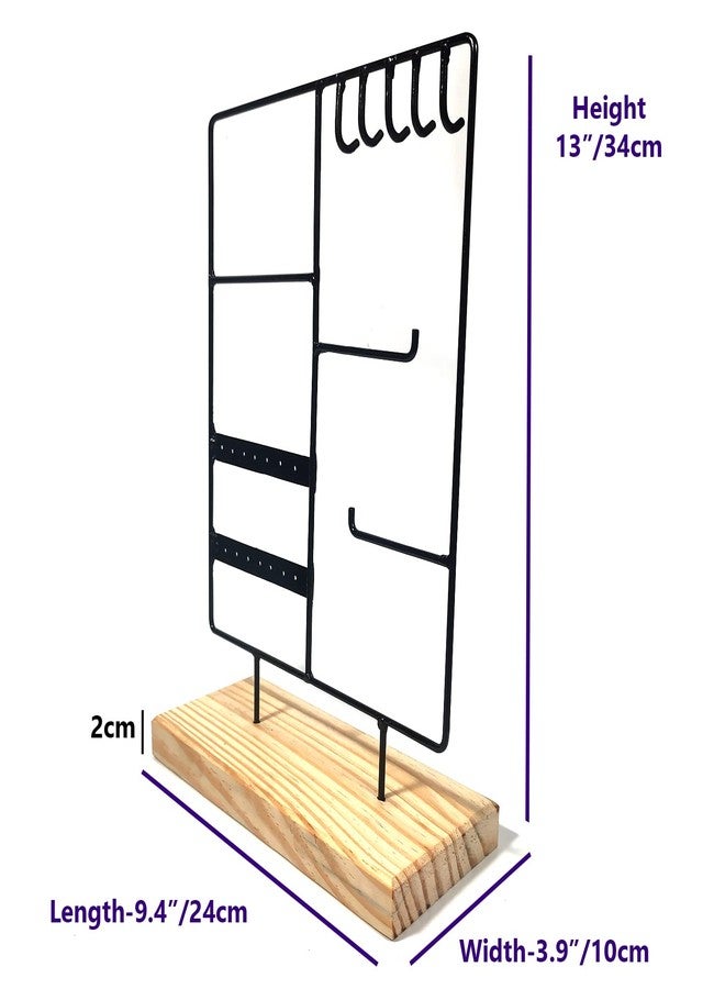 BnoSpace 12 Hole Jewelry Organizer Display Stands Earring Organizer Stand Suitable To Organize Necklace & Bracelets & Earring Holder Jewelry Holder Black - Image 4