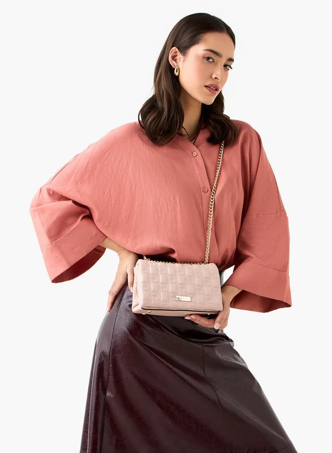 بابريكا Embossed Crossbody Bag with Chain Strap
