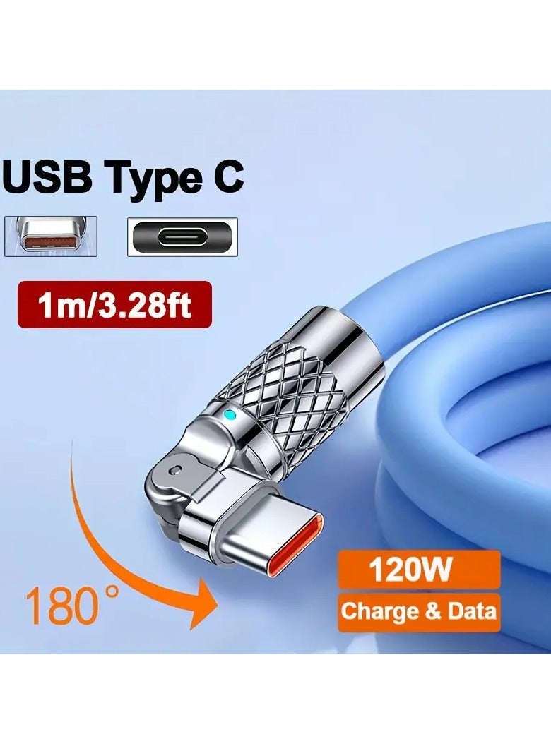 erorex 120w 6a Usb to Type C Super Fast Charge Cable for Xiaomi Redmi Poco Honor Oppo Samsung Usb C Charging Cable for Game Charging Data Liquid Silicone Cord for Iphone 15 - Image 1