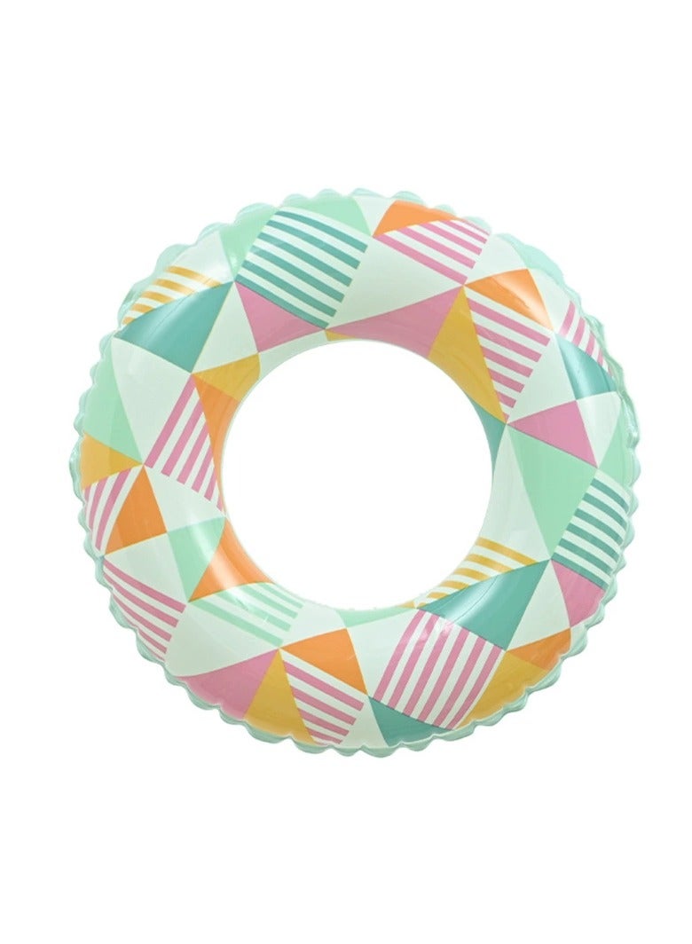 Goolsky 90cm Retro Geometric Triangle Crystal Swim Ring – Double-Layer Inflatable Pool Float for Adults - Image 1