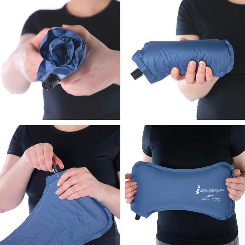 OPTP The Original McKenzie Self-Inflating AirBack Lumbar Support Low Back Support Pillow and Compact Travel Pillow - The Inflatable Lumbar Pillow Preferred by Physical Therapists - Image 4