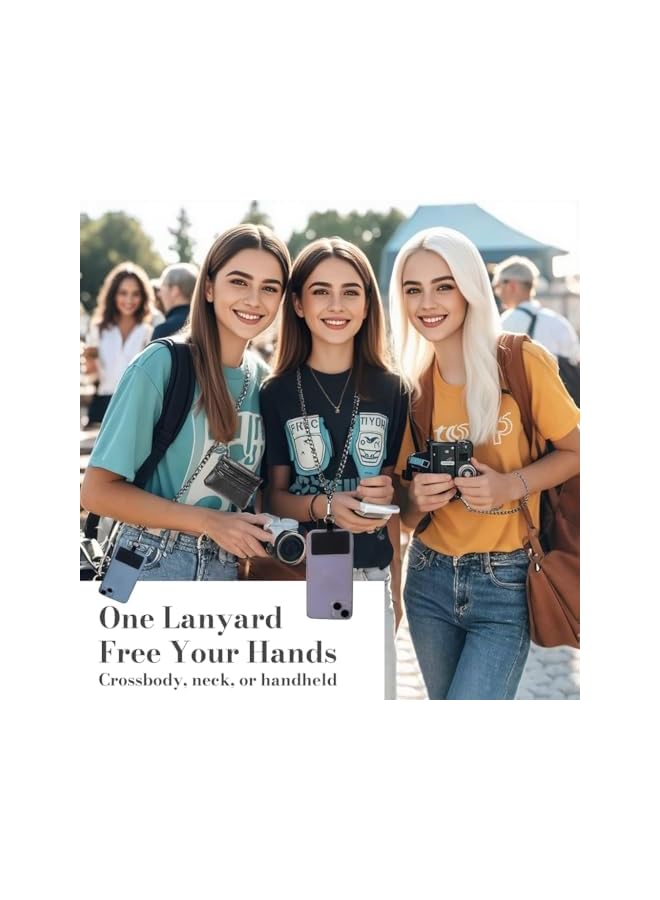 Green Tiger ZORBES Fashion Phone Strap for Women, Metal Link Chain Strap with Small Coin Bag, Hands-free Travel Crossbody Phone Sling Strap Shoulder Lanyard with Tether Tab & Clasps - Image 3