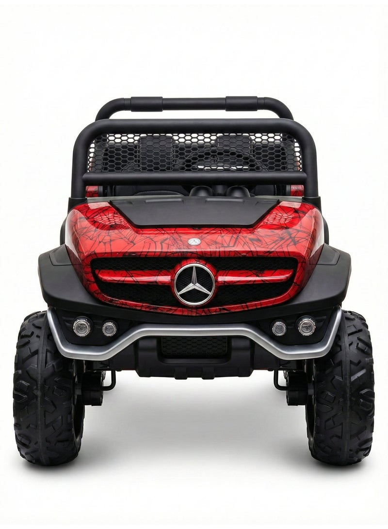 مرسيدس بنز Mercedes Unimog 2 Seater Kids Ride-On Car 12V - RED - Image 1