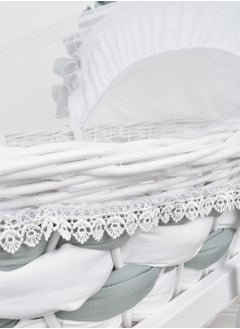 FUN MOMENT Bamboo Moses Basket with Foldable Wooden Base  - Image 3