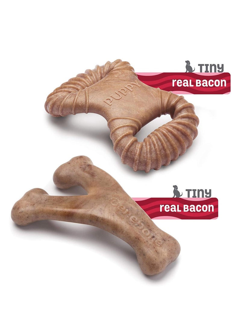 Benebone Puppy Dental Chew Wishbone Tiny Bacon  - Image 4