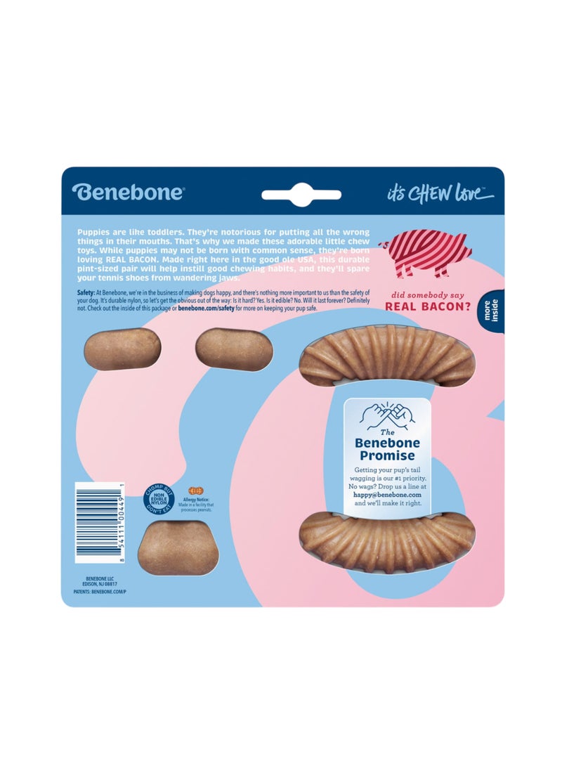 Benebone Puppy Dental Chew Wishbone Tiny Bacon  - Image 2