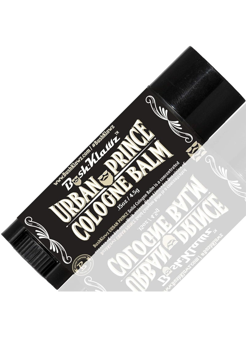 BushKlawz Urban Prince Travel Solid Cologne Balm  Refreshing Modern Urban Gentlemans Manly Scent Alcohol Free Travel Size Pocket Cologne Stick Best Fragrance Gift for Men 