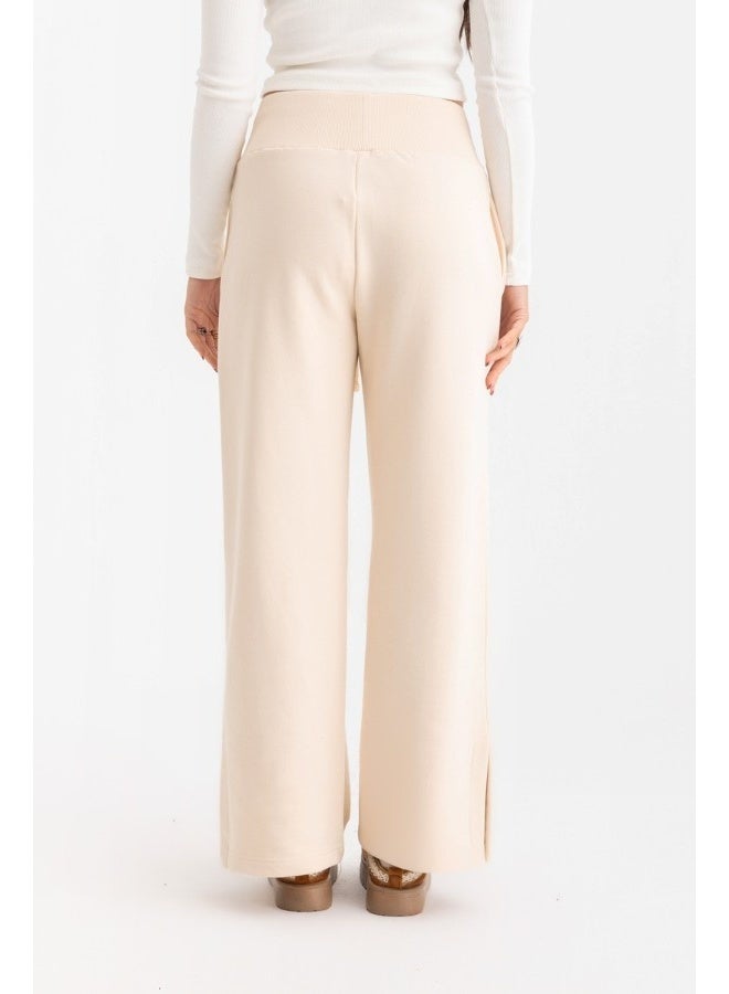 Dresscode Side Split Pants In Beige - Image 4