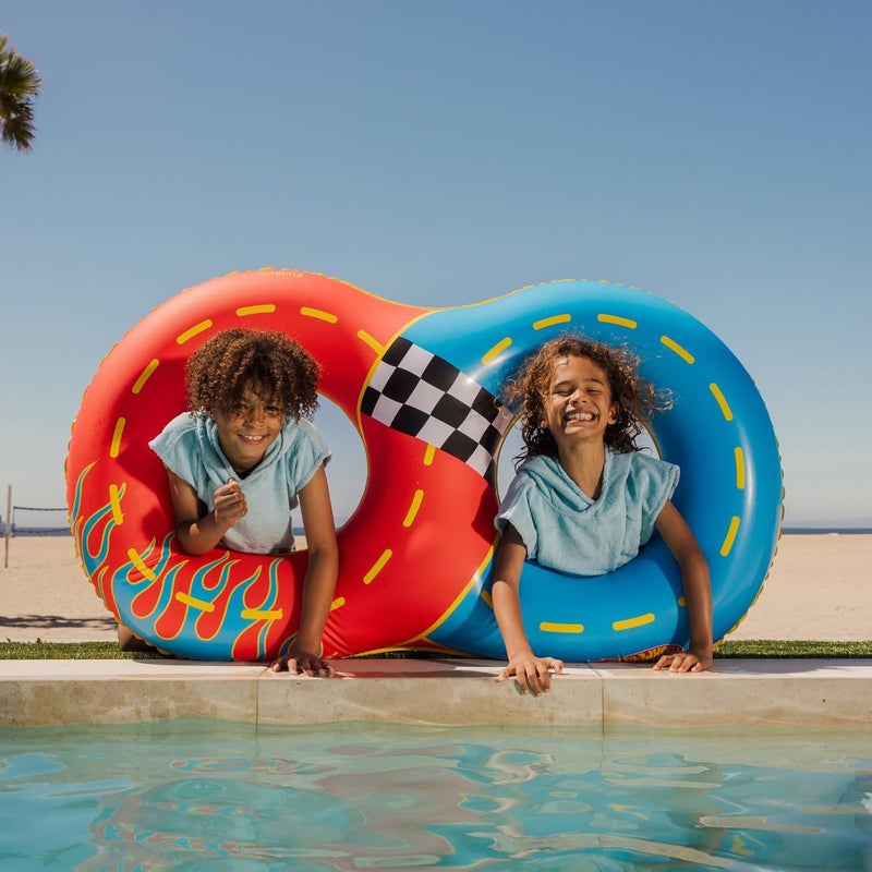 FUNBOY Hot Wheels  FUNBOY Racetrack Double Tube Float for Kids  2 Person 60 Large Size - Image 3