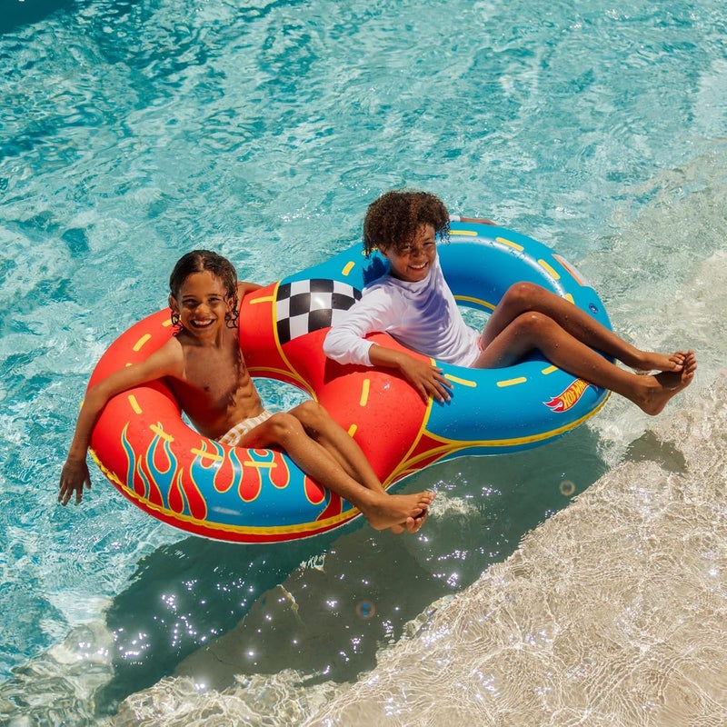FUNBOY Hot Wheels  FUNBOY Racetrack Double Tube Float for Kids  2 Person 60 Large Size - Image 4