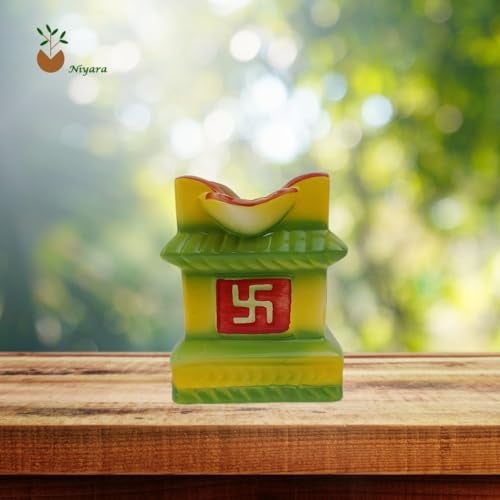 Niyara Small Tulsi Ceramic Pot Small for Indoor, Outdoor,Home Office,Pooja Plants Gamla etc (Small Multicolor, Size-4.5 X 5 inch) - Image 2