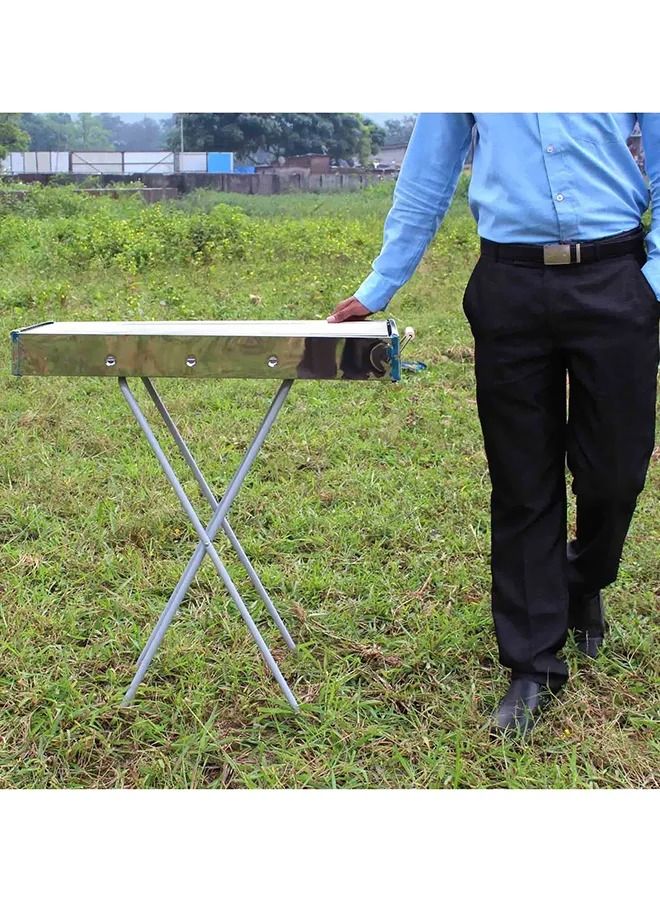 كادي ون شواية فحم مصنوعة من الستانلس ستيل بتصميم مزدوج ومحمول أسود 84x78x30سم - Image 4