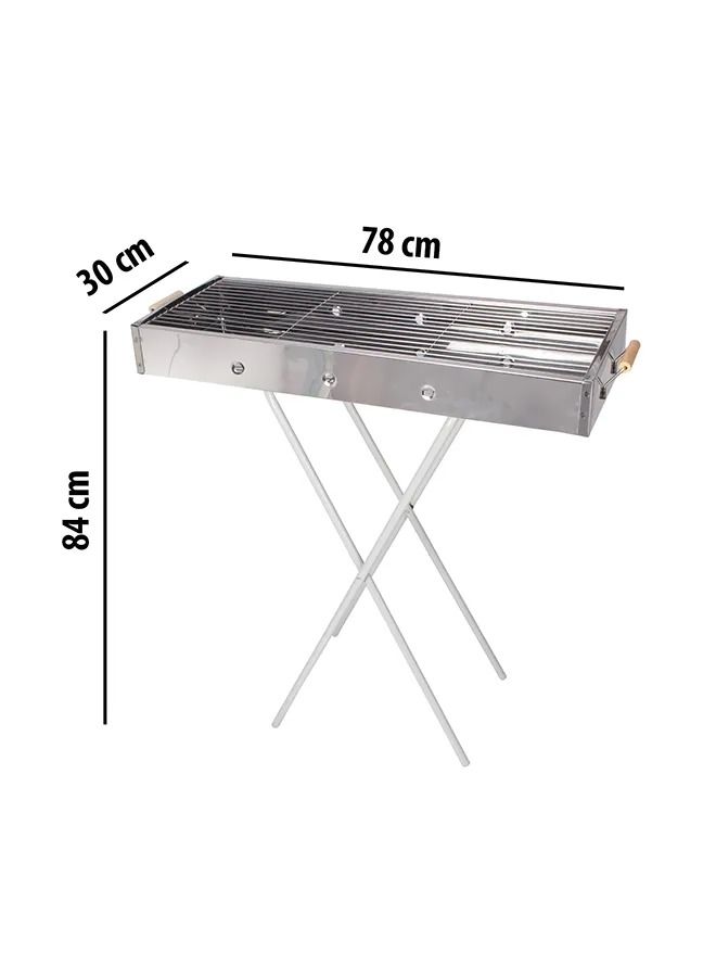 كادي ون شواية فحم مصنوعة من الستانلس ستيل بتصميم مزدوج ومحمول أسود 84x78x30سم - Image 3