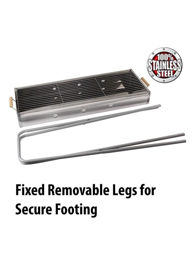 كادي ون شواية فحم مصنوعة من الستانلس ستيل بتصميم مزدوج ومحمول أسود 84x78x30سم - Image 2