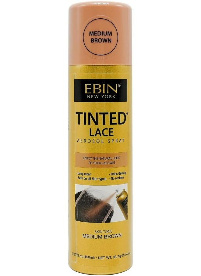 EBIN NEW YORK Tinted Lace Aerosol Spray –Medium Brown 150 ML  - Image 1