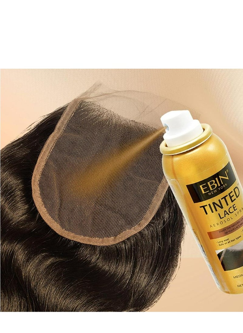 EBIN NEW YORK Tinted Lace Aerosol Spray –Medium Brown 150 ML  - Image 2