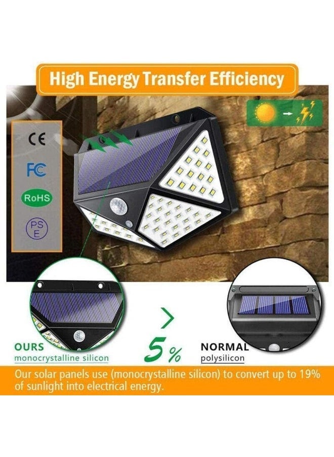 إلترازون Solar Powered Outdoor Wall Light – 100 LED Motion Sensor Solar Interaction Wall Lamp (2-Pack), Wide Angle Illumination, IP65 Waterproof, Energy-Saving Security Light for Garden, Patio, Garage, Pathway, Fence, and Outdoor Use - Image 4