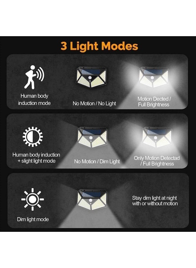 إلترازون Solar Powered Outdoor Wall Light – 100 LED Motion Sensor Solar Interaction Wall Lamp (2-Pack), Wide Angle Illumination, IP65 Waterproof, Energy-Saving Security Light for Garden, Patio, Garage, Pathway, Fence, and Outdoor Use - Image 3