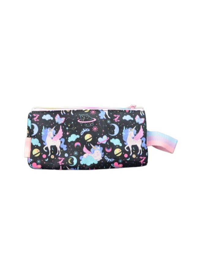 Five dream house Unicorn Galaxy 3D Stereo Pencil Case 420D+PU Double Layer Large Capacity Student Pencil Bag 19 Colors Available - Image 2
