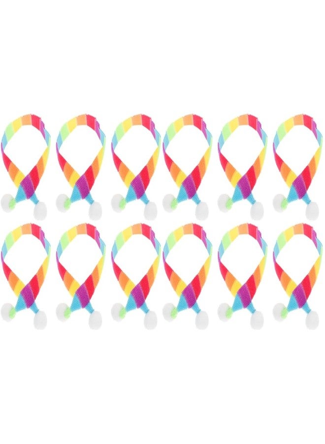 Amosfun 40pcs Mini Christmas Scarves for Craft Tiny Doll Snowman Wine Bottle Scarf Christmas Party Decoration Supply - Image 1