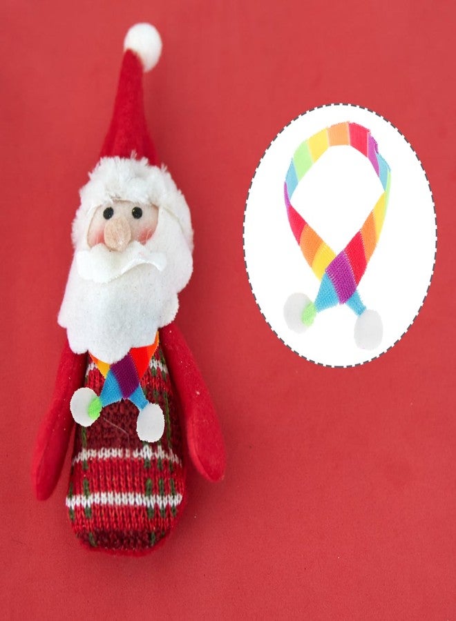 Amosfun 40pcs Mini Christmas Scarves for Craft Tiny Doll Snowman Wine Bottle Scarf Christmas Party Decoration Supply - Image 4