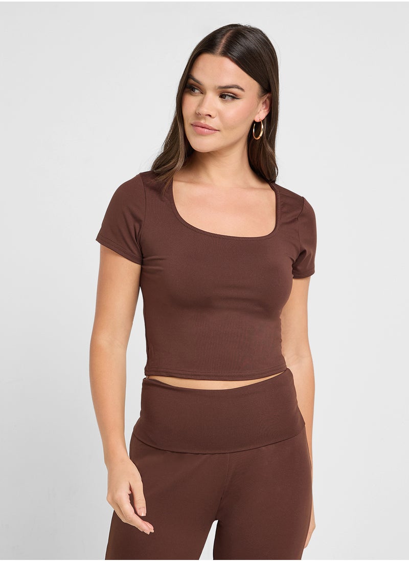Ginger Basics - Seamless Square Neck Fitted Top - Image 1