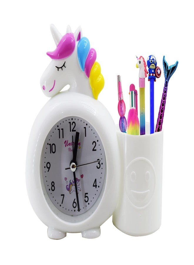 Asera Unicorn Alarm Clock with Pen Stand, Unicorn Pens, Pencil, Gel Pen, Mermaid Pen Kids Birthday Return Gifts - Image 1